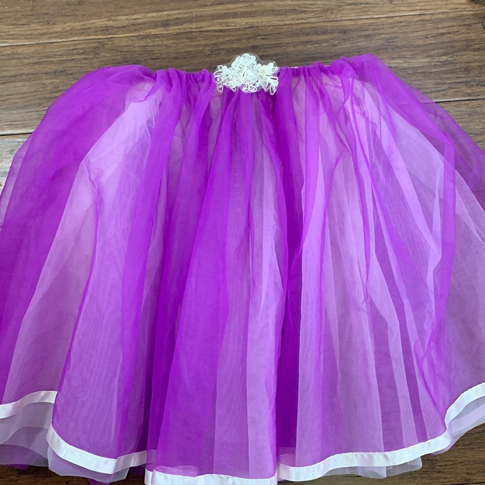 Girls Purple White Dance Tutu Skirt Costume Ballet Jazz XLC 10-14